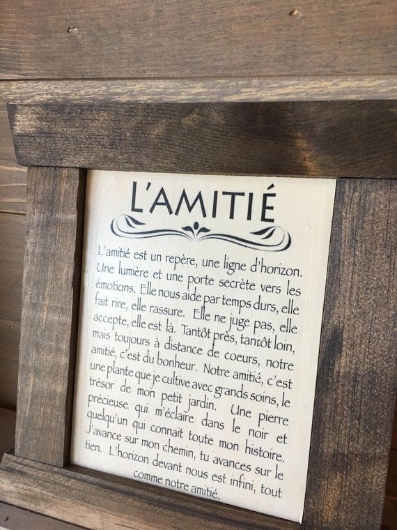 Plaque L Amitie Etsy