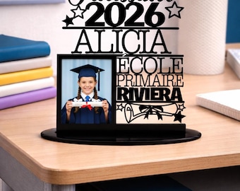 Item sur socle pour finissants avec option photo et École