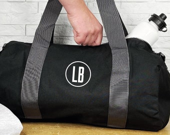 Personalised Holdall With Initials In Circle