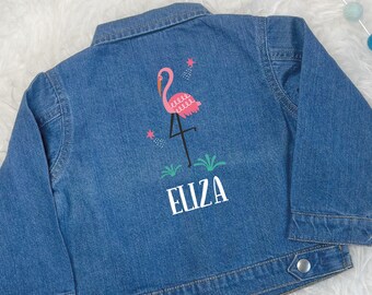 Flamingo Personalised Baby/Kids Denim Jacket