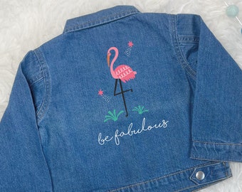 Be Fabulous Flamingo Baby/Kids Denim Jacket