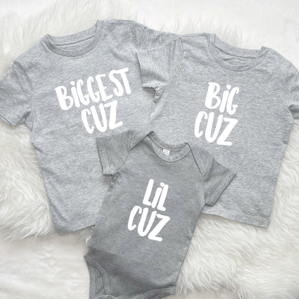 Biggest Cuz, Big Cuz And Lil Cuz Cousins T Shirt Set