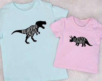 Dinosaur Matching T Shirt Set For Brothers And Sisters.