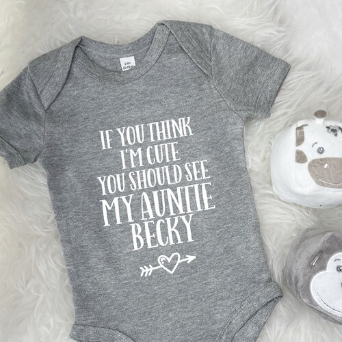 Favourite Auntie Baby Grow Personalise With Name Gift for Etsy