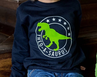 Personalised Dinosaur Kids Sweatshirt. Gift for Children. Personalised Children's clothing. Dinsoaur lover.