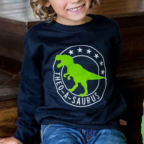 Personalised Dinosaur Kids Sweatshirt. Gift for Children. Personalised Children's clothing. Dinsoaur lover.