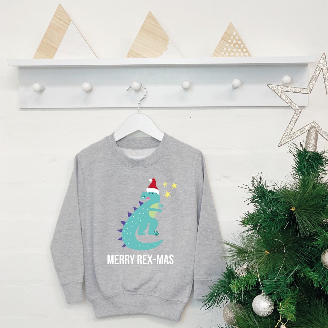 Dinosaur christmas shop jumper kids