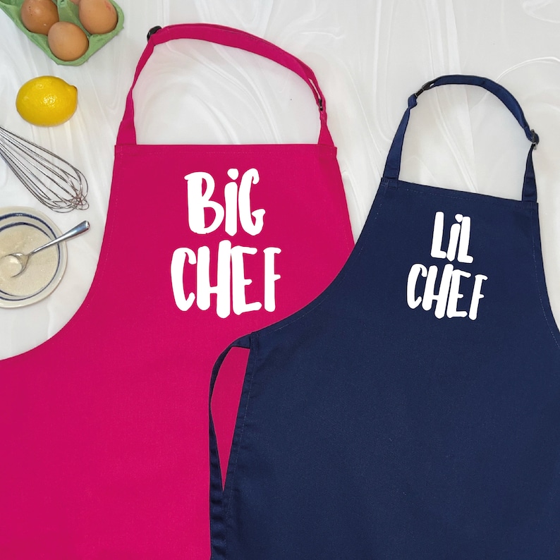 Big Chef Lil Chef Father and Child Matching Apron Set image 4