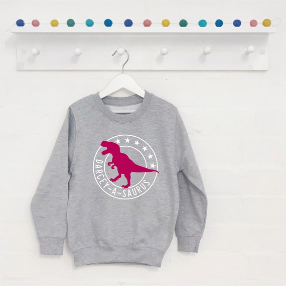 Kleding Jongenskleding Babykleding voor jongens Hoodies & Sweatshirts Embroidered Dinosaur Sweatshirt Custom Toddler Dinosaur Initial Sweatshirt Personalized Embroidered Dinosaur Monogram Sweatshirt 