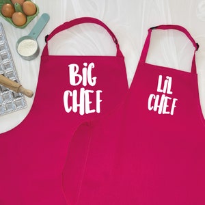 Big Chef Lil Chef Father and Child Matching Apron Set image 3