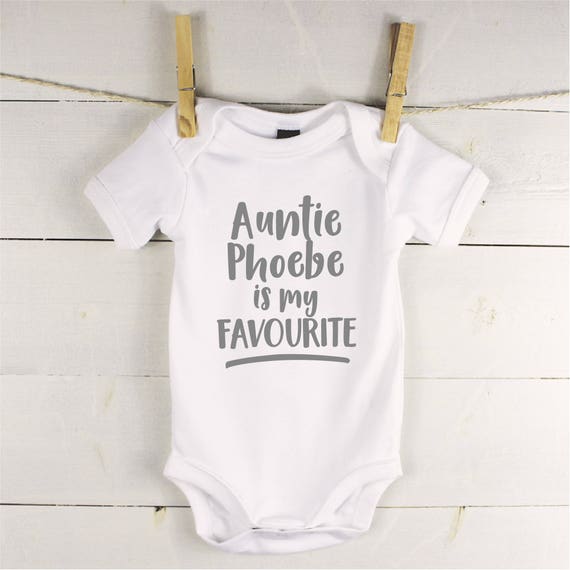 PERSONALISED I LOVE HEART MY AUNTIE BABY GROW BODY SUIT VEST ADD NAME