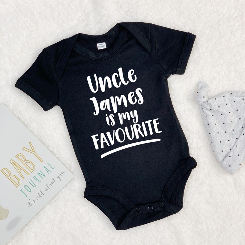 Favourite Uncle Baby Grow Personalise With Name Gift for Etsy