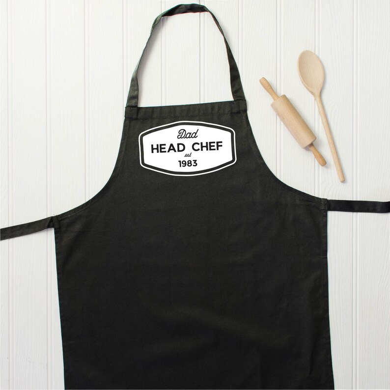 Personalised Dad Head Chef Established Apron.