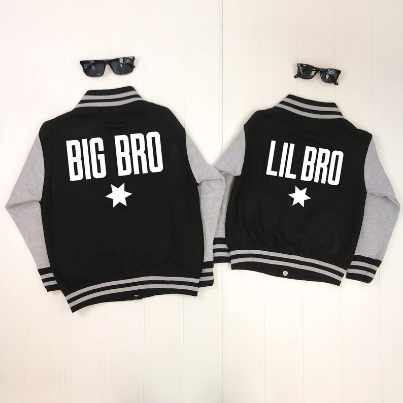 varsity jacket kids Brothers jackets big bro lil bro sibling varsity jackets personalised kids jackets sibling varsity jacket set
