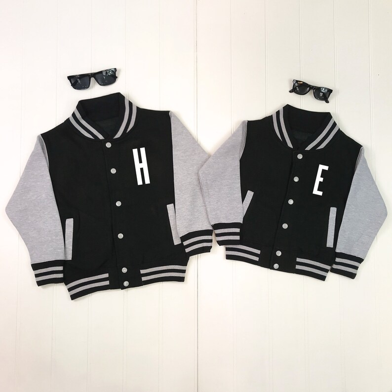 varsity jacket kids Brothers jackets big bro lil bro sibling varsity jackets personalised kids jackets sibling varsity jacket set