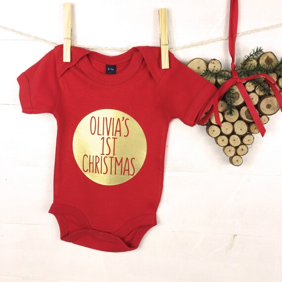personalised first christmas babygrow