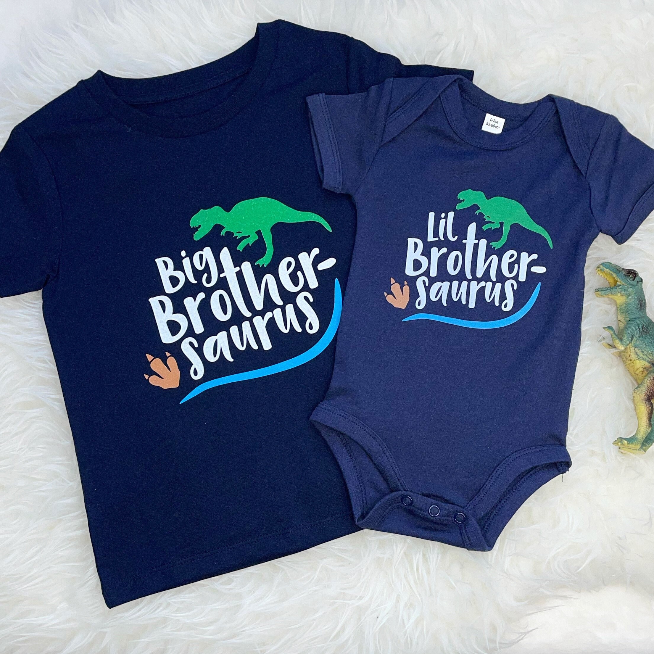 Brother Sister Saurus Dinosaur T Shirt 