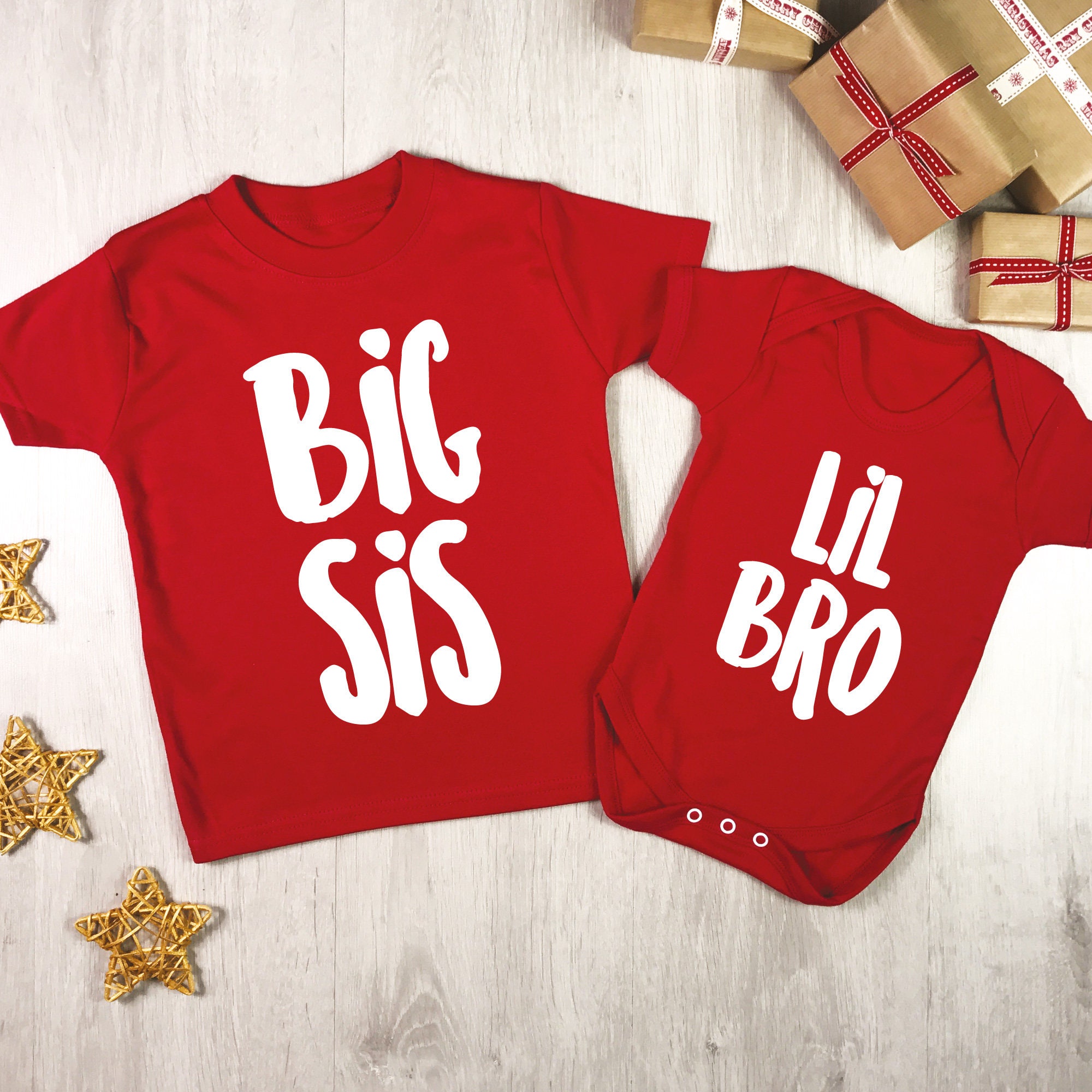 Juego de ropa de hermano de Navidad rojo y blanco conjunto Etsy