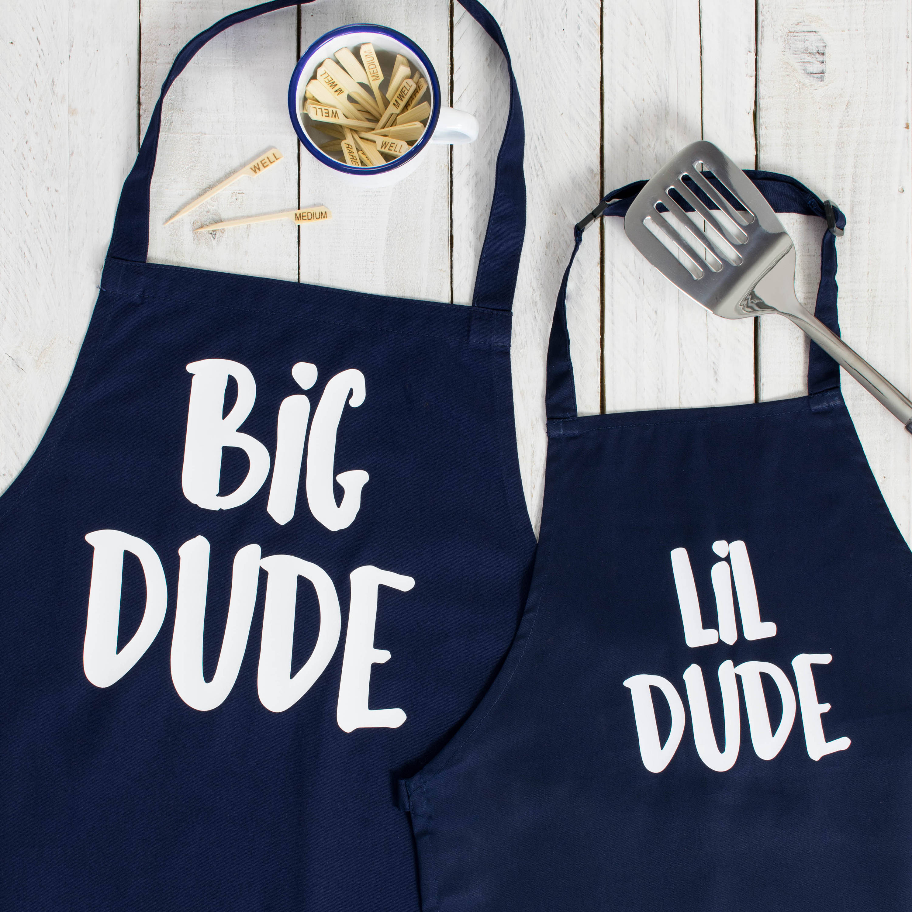 Big Dude Lil Dude Father and Son Matching Apron Set Etsy