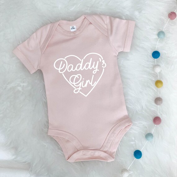 Daddy s Girl Fathers Day Babygrow With Heart Etsy