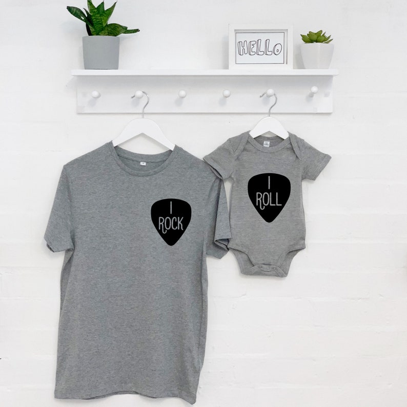 Rock And Roll Dad And Child Set Father and Son Matching T Shirt.