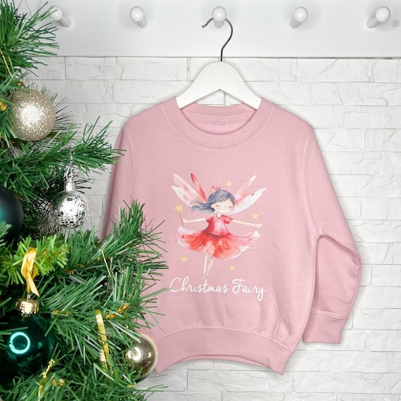 Pull de Noel rose pour enfants fees de Noel Etsy France