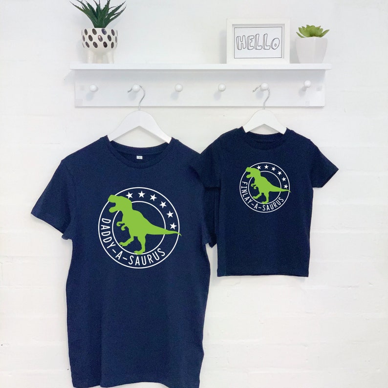 Ensemble de T-shirt Dinosaur Père et Enfant personnalisé image 1