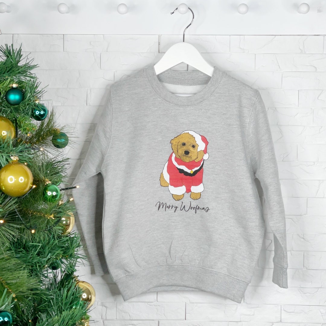 Cockapoo Kids Doggy Christmas Jumper Etsy UK