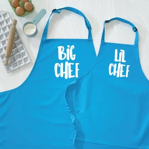 Big Chef Lil Chef Father and Child Matching Apron Set image 2
