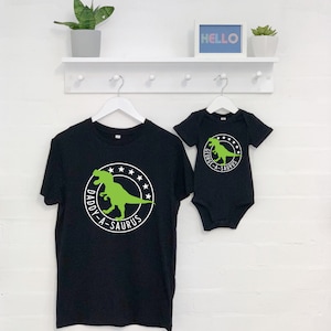 Ensemble de T-shirt Dinosaur Père et Enfant personnalisé image 2