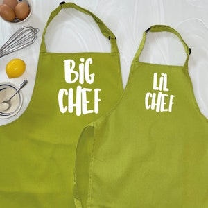 Big Chef Lil Chef Father and Child Matching Apron Set image 6