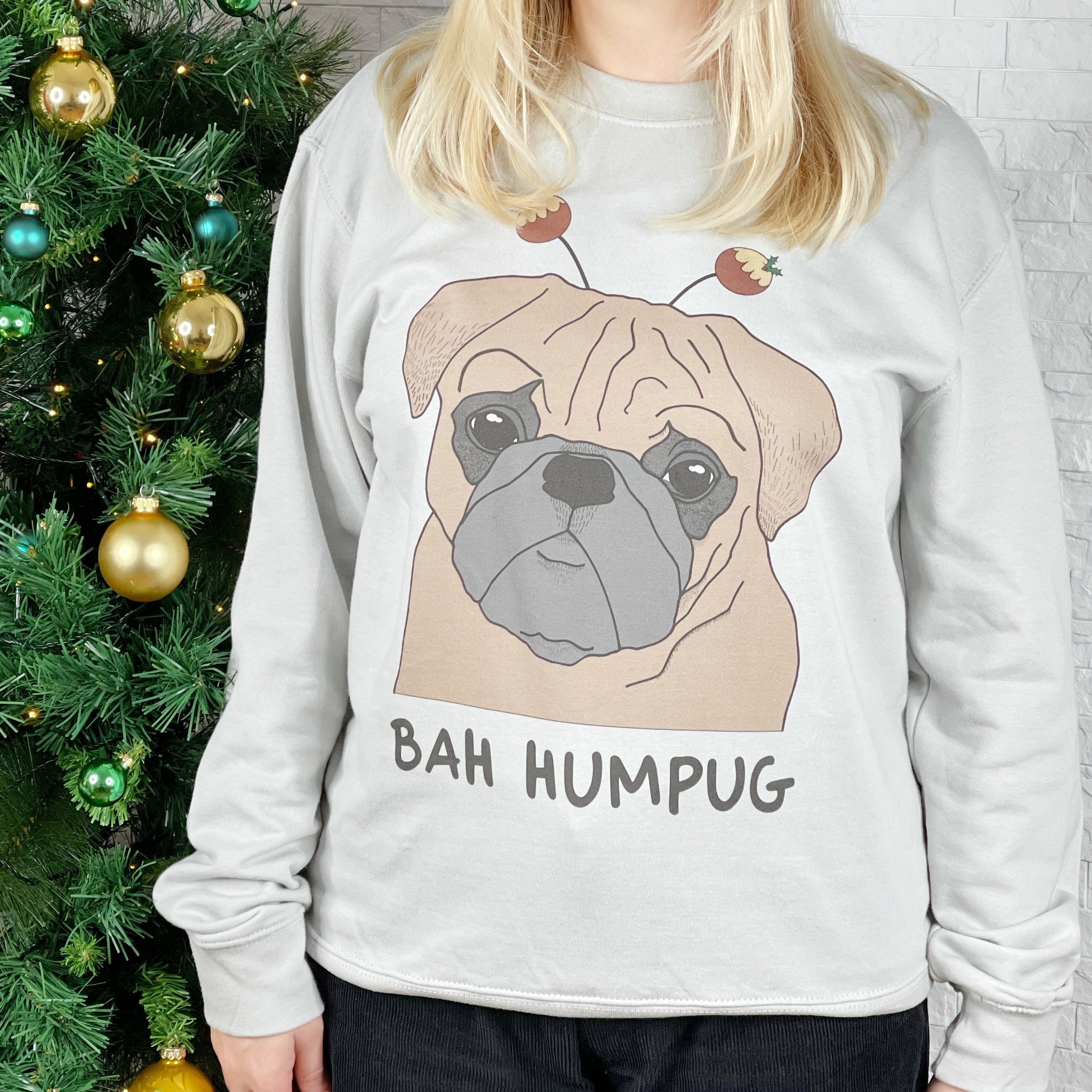 Bah hum pug slippers sale
