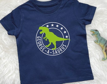 Mrsrui Little Boys Tee Shirt Dinosaur Printed Tops Toddler Baby Short Sleeve Crewneck T-Shirts Cotton Soft Shirt