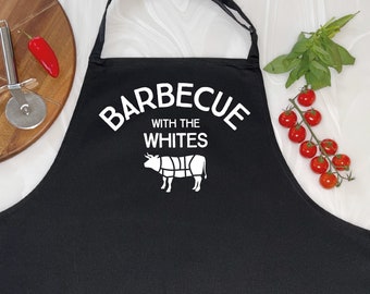 BBQ apron - personalised apron - fathers day gift - apron for dad - family BBQ - barbecue fanatic - Barbecue with the... personalised apron