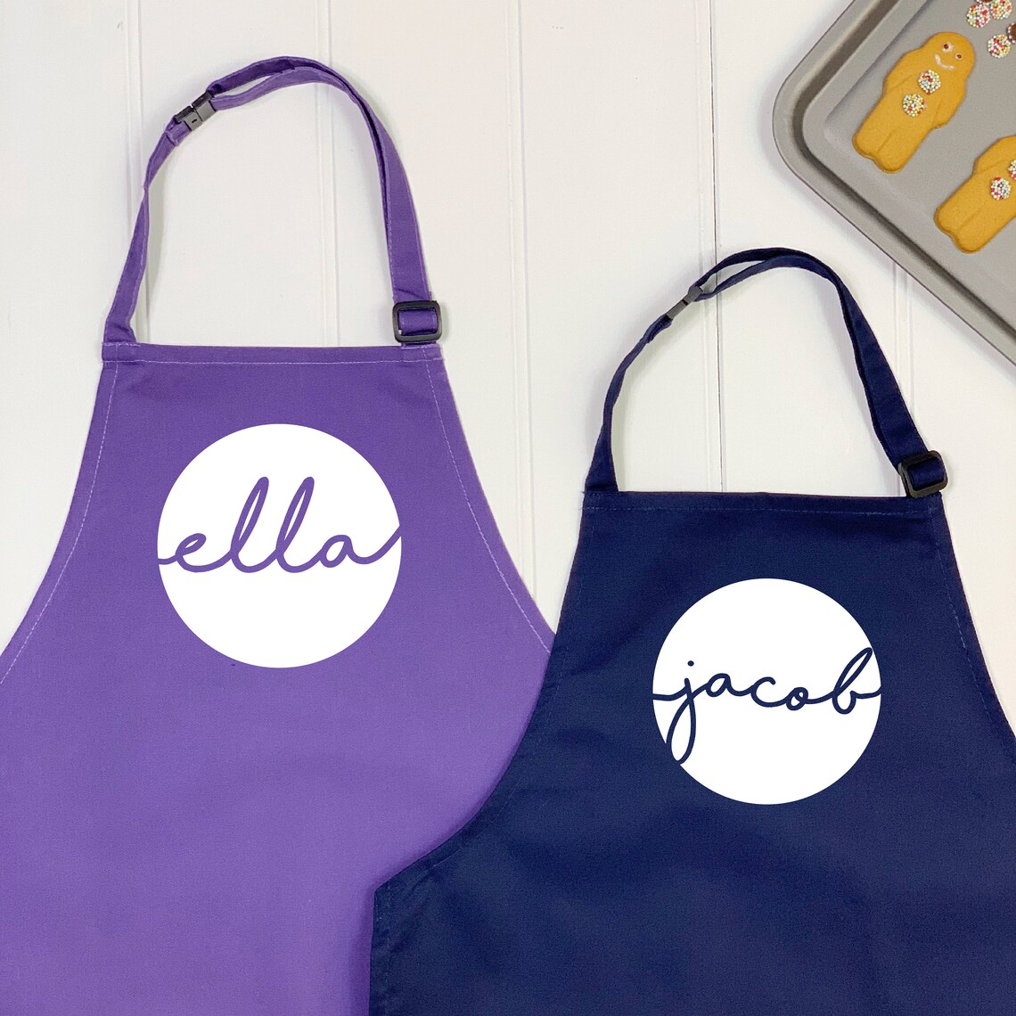 Personalised Kids Aprons With Names in Circles. Etsy