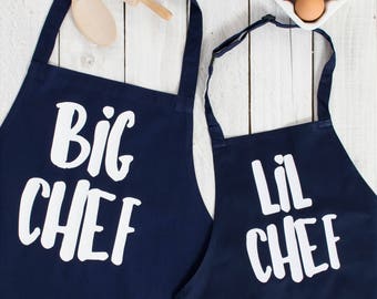 Big Chef Lil Chef Father and Child Matching Apron Set