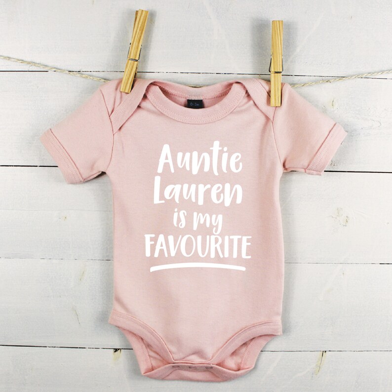 Favourite Auntie Baby Grow Personalise with name Gift for Etsy