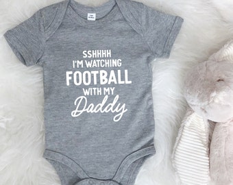 Watching Rugby With Daddy Personalised Sports Babygrow