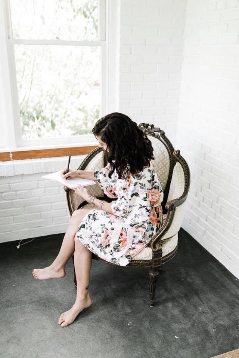 Knit Knee Length, CUSTOM FLORAL ROBE