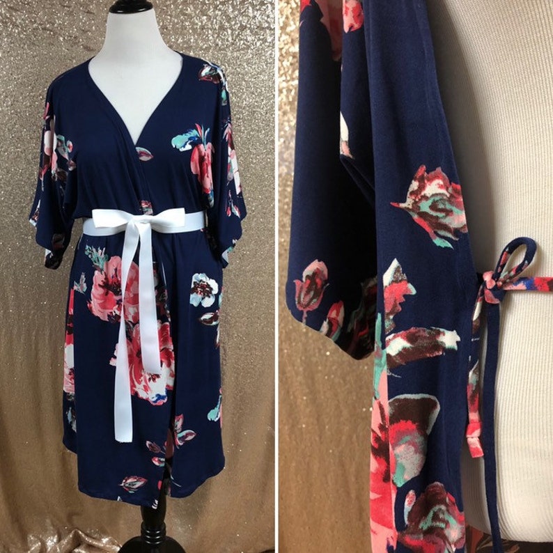 Knit Knee Length, CUSTOM FLORAL ROBE