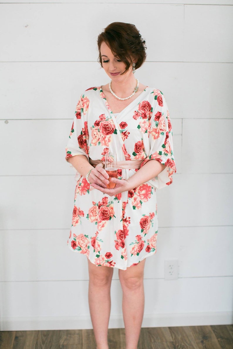 Knit Knee Length, CUSTOM FLORAL ROBE