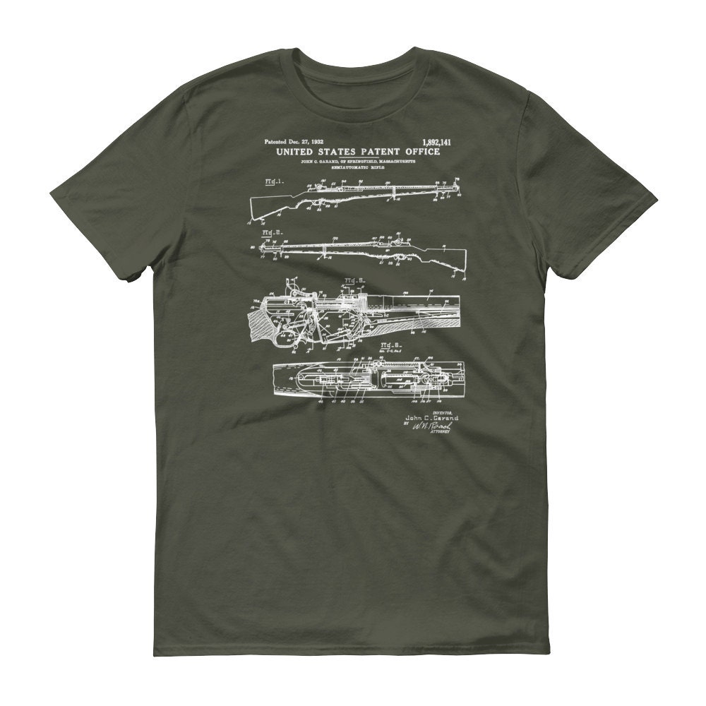 M1 Garand Rifle Patent TShirt Patent tshirt Old Patent Etsy