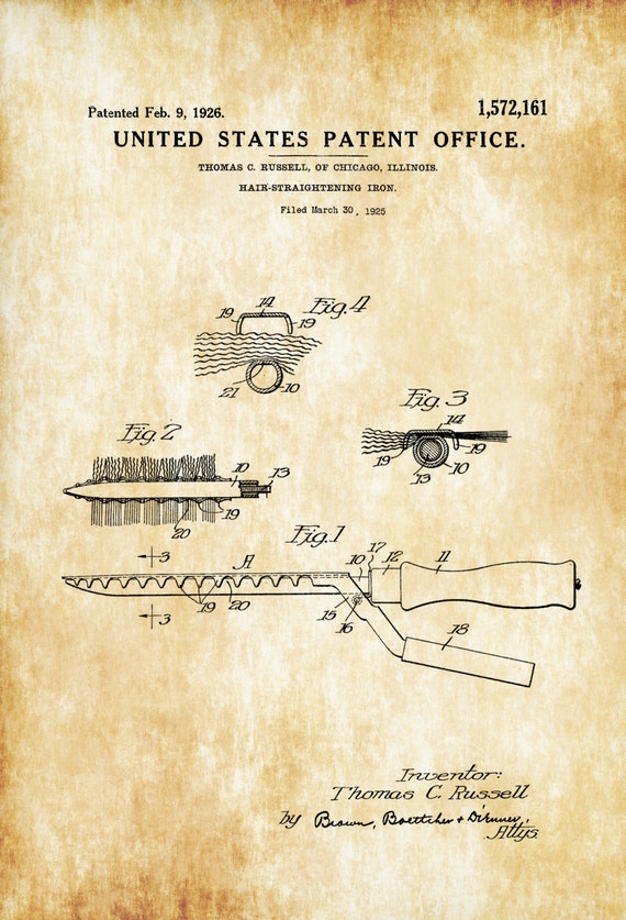 Curling Iron Patent Hair Stylist Gift Fashion Art Salon Etsy