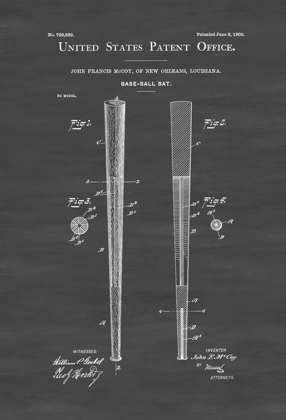 Blackboard Patent Baseball Stitching 16x24 Gallery Quality Metal Art