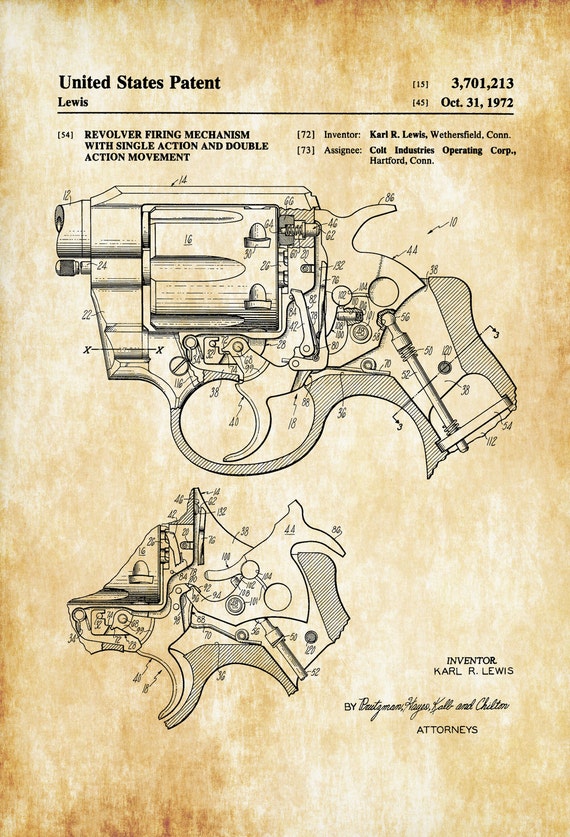 Colt 1911 Gun Patent Print Chalkboard
