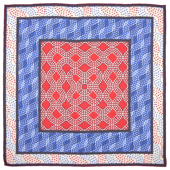 Silk Chiffon Scarf (65cm) - Fitzpaine Red/White/Blue