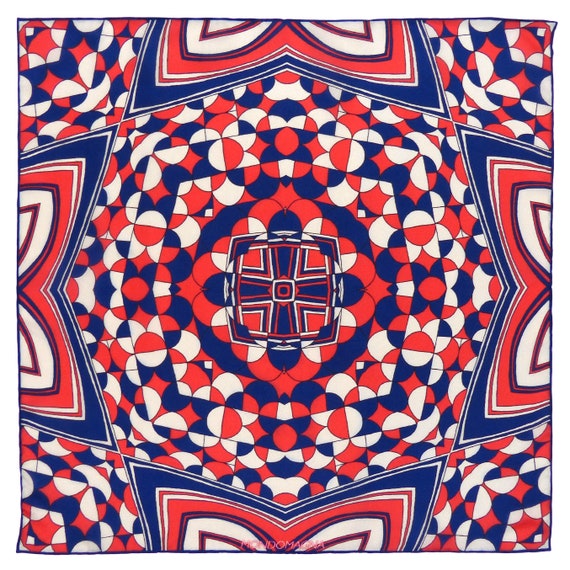 Silk Pocket Square - Benny Navy Red