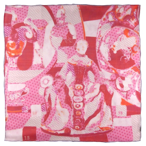 Silk Chiffon Scarf (65cm) - Porcelain Red