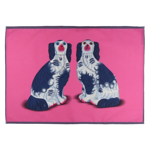 Cotton Tea Towel - Pottery Dogs no.32