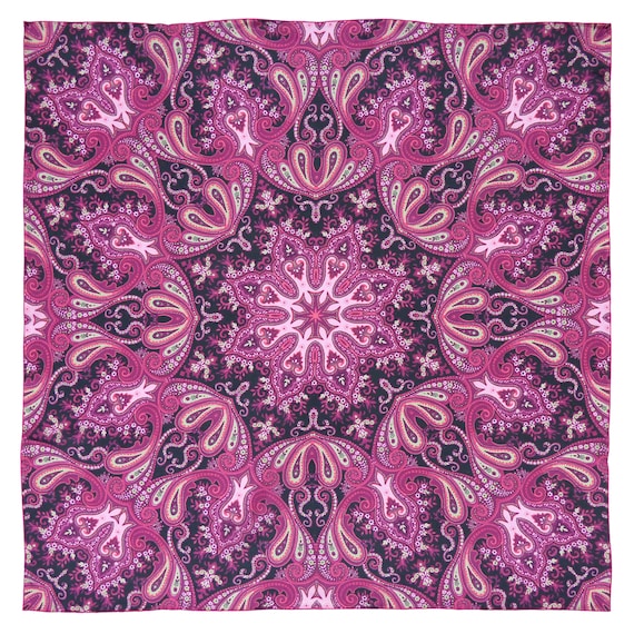 Square Silk Scarf (90cm) - Parsley Pink